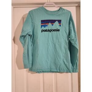 Patagonia Women's Long Sleeve Tshirt Blue Green M